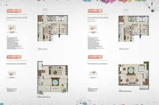 2 quartos com 1 suíte

2 quartos com 1 suíte

Áreas Privativas
Colunas 2 e 3 = 159,42. m2

Áreas Privativas
Colunas 7 = 146,80. m2
Colunas 8 = 147,46. m2

Pavimento Superior

Pavimento Superior

 