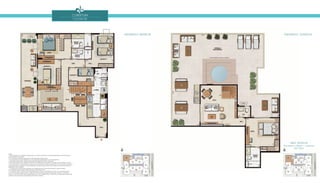 Cobertura
coluna 06
Área Privativa
Pavimento Inferior + Superior
267,20m2
Pavimento Inferior Pavimento superior
Notas:
1. Planta Ilustrativa com sugestão de decoração. Os móveis, bancadas de madeira, equipamentos e divisórias não são
parte integrantes do contrato.
2. As cotas são medidas de eixo podendo sofrer alterações durante a obra.
3. Os revestimentos a serem utilizados na construção estão especificados no memorial descritivo.
4. Esta planta poderá sofrer variações decorrentes de exigências técnicas e estruturais.
5. Esta planta poderá sofrer variações decorrentes do atendimento das posturas municipais, concessionárias e do local.
6. Os evaporadores e condensadores do sistema de ar condicionado da sala do pavimento inferior e da sala do pavimento
superior (aquisição e instalação de responsabilidade dos adquirentes) poderão sofrer ajustes ou mudanças de posição e
quantidade, caso necessário.
7. O sistema de ar-condicionado projetado nas unidades atende a única e exclusivamente à opção de planta.
8. As presentes plantas ilustram referencialmente o apartamento 606.
9. O kit piscina, deck e chuveiro não é parte integrante do contrato, e será oferecido no Flex On do empreendimento.
10. Conforme Projeto Legal aprovado, o edifício é composto de dez pavimentos, sendo eles: Subsolo, 1º Pavimento
(Térreo), 2º ao 6º Pavimentos Tipo (correspondente ao 1º ao 5º Andares Tipo), 7º Pavimento (correspondente ao 6º Andar),
Cobertura (correspondente à Dependência do 6º Andar) e Telhado.
 
