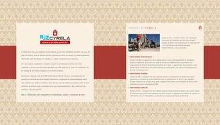 A RJZCyrela é uma das melhores incorporadoras do mercado imobiliário brasileiro. Em seus 50
anos de história, mais de 200 mil famílias optaram por morar ou investir em empreendimentos
valorizados pelo alto padrão de engenharia, solidez e segurança da companhia.
Por seus valores, realizações e trajetória inovadora, a RJZCyrela construiu um nome
respeitado e tornou-se sinônimo de qualidade com 189 canteiros de obras em andamento em
67 cidades de 16 estados brasileiros e no Distrito Federal.
Atualmente, emprega mais de 9.000 colaboradores diretos e investe constantemente em
pessoas por meio da sua Universidade Corporativa e programas de responsabilidade social.
Uma empresa que valoriza os bairros onde atua por meio de melhorias urbanas, cuida do meio
ambiente ao praticar ações sustentáveis em seus empreendimentos e que, acima de tudo,
melhora a vida das pessoas.
Esta é a RJZCyrela, uma companhia de credibilidade, solidez e realização de valor.
construindo profissionais
construindo pessoas
construindo Famílias
Criado em 2011, o Instituto Cyrela é uma organização
social sem-fins lucrativos, que tem como principal
objetivo melhorar a vida dos operários da construção civil
e de seus familiares por meio da educação
profissionalizante, com os programas:
Iniciado em 2008, o programa tem como objetivo oferecer cursos profissionalizantes de instalações
elétricas e hidráulicas, para jovens com mais de 18 anos que tenham relação de parentesco com
colaboradores da Cyrela. Desenvolvido em parceria com o Senai, o programa que visa aumentar a renda
familiar desses colaboradores não garante emprego aos participantes, mas capacita profissionais para o
mercado da construção civil.
Iniciado em 2000, o programa tem como objetivos diminuir o analfabetismo nos canteiros de obras e
proporcionar a conclusão do ensino fundamental para os colaboradores da Cyrela e seus familiares.
As aulas acontecem nas próprias obras, após o expediente de trabalho ou aos sábados. Ao final do curso
é aplicada uma prova reconhecida pelo MEC.
Iniciado em 2011, o programa tem como objetivo capacitar profissionalmente mulheres que tenham relação
de parentesco com operários que trabalhem nas obras da Cyrela. O programa visa propiciar um aumento na
renda familiar desses colaboradores e é oferecido nas instalações do Senai, em São Paulo.
 