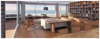 Perspectiva ilustrativa da sala e varanda de um apartamento Presidential. Vide Observações desta perspectiva em Informações Gerais.
Book_Corretor_Grand_Hyatt.indd 88-89 11/19/12 4:32 PM
 