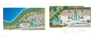 M asterplanL andscape
1 - Acesso veículos
2 - Acesso pedestres
3 - Porte-Cochère
4 - Lobby
5 - Hall dos elevadores
6 - Guarda-volumes
7 - Deck coberto
8 - Mesão bar
9 - Copa apoio
10 - Fitness
11 - Acesso ao Spa
12 - Piscina
13 - Piscina de raia 25m
14 - Recepção/Business Place
15 - Rampa acesso estacionamento
16 - Acesso exclusivo ao Hotel e lagoa
17 - Solarium
Book_Corretor_Grand_Hyatt.indd 106-107 11/19/12 4:34 PM
 