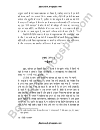 B
o
o
k
h
i
n
d
i
.
b
l
o
g
s
p
o
t
.
c
o
m
74 / fganh O;kdj.k
vuqlkj 'kCnksa ds Hksn djuk rdZ'kkL=k dk fok; gS] blfy, O;kdj.k esa bu Hksnksa
dks dsoy mudh vko';drk gksus ij ekuuk pkfg,A fganh esa bu Hksnksa dk dke
:ikarj vkSj O;qRifÙk esa iM+rk gS] blfy, ;s Hksn laLÑr esa u gkssus ij Hkh fganh
esa vko';d gSaA laLÑr esa Hkh ijks{k :i ls Hkkookpd laKk ekuh xbZ gSA ds'kojke
Hkê Ñr ^fganh O;kdj.k* esa laKk ds Hksnksa esa ¼laLÑr dh pky ij½ Hkkookpd
laKk dk uke ugha gS] ij fyaxfu.kZ; esa ;g uke vk;k gSA tc O;kdj.k esa laKk
ds bl Hksn dk dke iM+rk gS] rc bldks Lohdkj djus esa D;k gkfu gS
fdlhfdlh fganh O;kdj.k esa laaKk ds leqnk;okpd vkSj nzO;okpd1
uke
ds vkSj nks Hksn ekus x, gSa ij v¡xjsth ds leku fganh esa budh fo'ksk vko';drk
ugha iM+rhA buds flok leqnk;okpd dk lekos'k O;fDrokpd rFkk tkfrokpd
esa vkSj nzO;okpd dk lekos'k tkfrokpd esa gks tkrk gSA
nwljk v/;k;
loZuke
113- loZuke ml fodkjh 'kCn dks dgrs gSa tks iwokZij lacaèk ls fdlh Hkh
laKk ds cnys esa vkrk gS] tSlseSa ¼cksyusokyk½] rw ¼lquusokyk½] ;g ¼fudVorhZ
oLrq½] og ¼nwjorhZ oLrq½ bR;kfnA
¼fV-fganh ds izk;% lHkh oS;kdj.k loZuke dks laKk dk ,d Hksn ekurs
gSaA laLÑr esa ^loZ* ¼izkfrifnd½ ds leku ftu ukeksa ¼laKkvksa½ dk :ikarj gksrk
gS mudk ,d vyx oxZ ekudj mldk uke ^loZuke* j[kk x;k gSA ^loZuke*
'kCn ,d vkSj vFkZ esa Hkh vk ldrk gSA og ;g gS fd loZ ¼lc½ ukeksa ¼laKkvksa½
ds cnys esa tks 'kCn vkrk gS] mls loZuke dgrs gSaA fganh esa loZuke 'kCn ls
;gh ¼fiNyk½ vFkZ fy;k tkrk gS vkSj blh ds vuqlkj oS;kdj.k loZuke dks laKk
dk Hksn ekurs gSaA ;FkkFkZ esa loZuke ,d izdkj dk uke vFkkZr~ laKk gh gSA ftl
izdkj laKkvksa ds miHksn O;fDrokpd] tkfrokpd vkSj Hkkookpd gSa] mlh izdkj
loZuke Hkh ,d miHksn gks ldrk gS] ij loZuke esa ,d fo'ksk foy{k.krk gS] tks
laKk esa ugha ikbZ tkrhA laKk ls lnk mlh oLrq dk cksèk gksrk gS] ftldk og
1- tks inkFkZ dsoy sj ds :i esa ukikrkSyk tkrk gS] mls nzO; dgrs gSa( tSls vukt] nwèk] ?kh] 'kDdj]
lksuk bR;kfnA
Bookhindi.blogspot.com
Bookhindi.blogspot.com
 
