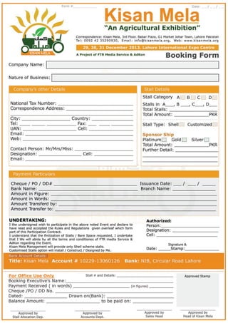 Kisan Mela Agricultural Expo Exhibition Booking Form