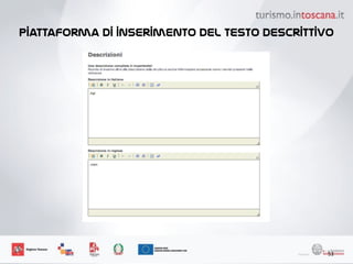 piattaforma di inserimento del testo descrittivo
53
 