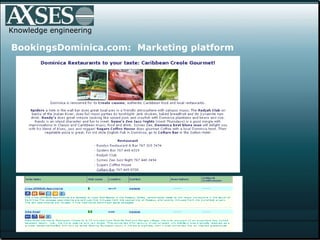 Knowledge engineering BookingsDominica.com:  Marketing platform 