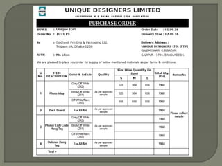 Booking sheet preparation for packaging materials ppt