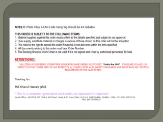 Booking sheet preparation for packaging materials ppt