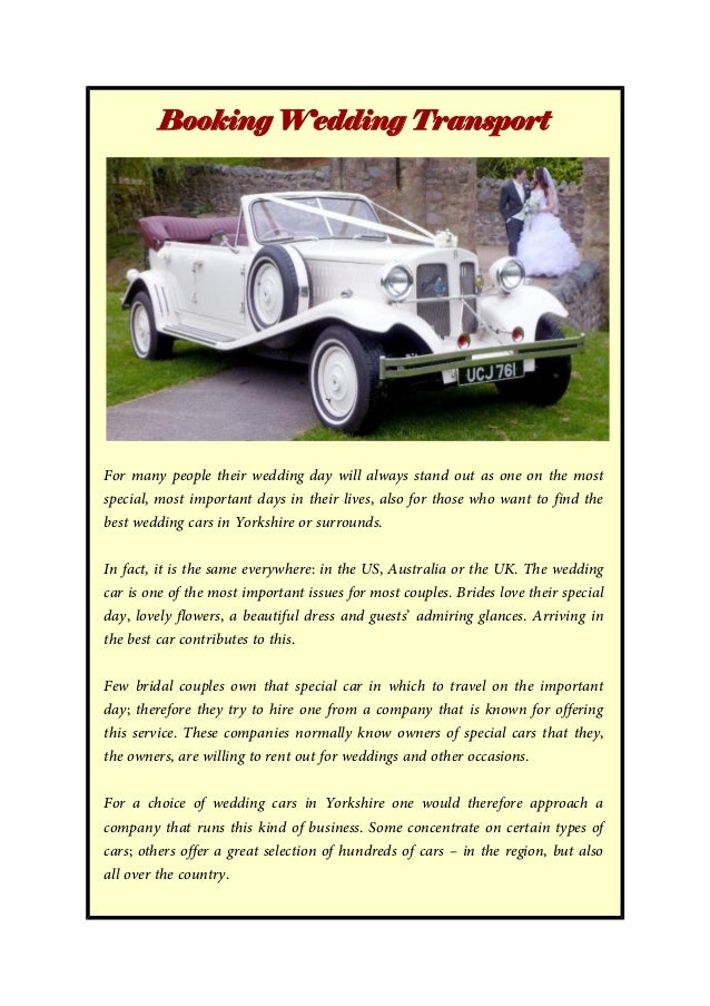 Booking Wedding Transport