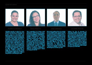 LUCIANO ROCHA
Professor das áreas de Tecnologia da
Informação, Estratégia Empresarial e Gestão
de Operações tanto em cursos de graduação
como em cursos de pós-graduação e MBA.
Atua também como Coordenador de Produti-
vidade e Efetividade na empresa farmacêuti-
ca Legrand. Possui 11 anos de experiência na
gestão de processos de negócio nas áreas de
TI e Supply Chain em empresas nacionais e
multinacionais tais como Unilever, Abrange
Logística e Construtora Tenda. É Graduado
em Engenharia Elétrica pela Universidade de
São Paulo e Pós-graduado em Administração
de Empresas pela FGV-EAESP.
ELIANE EL BADOUY
Publicitária premiada, co-autora de 2 livros,
professora, palestrante e conferencista. Seus
30 anos de carreira foram construídos em
grandes grupos de comunicação como
Editora Abril, Folha de S.Paulo e Sony Enterte-
niment Television e agências de propaganda
de grande e médio portes. Atualmente é
Pesquisadora do comportamento, comunica-
ção, mecanismos de atenção e do consumo
de mídia do jovem contemporâneo e Sócia
Diretora da Badu + COP, fruto da parceria
Internacional de sua empresa Target House
com a Agência Italiana de Branding & Design
Conte Oggioni & Partners atuando nas áreas
de: Comunicação Corporativa, inteligência
em Mídia, Arquitetura e Modelagem de
Target (On e Oﬄine), Branding, Design,
Gestão do Capital Reputacional, Planejamen-
to e Ativação de negócios (Brasil / Itália). É
Pós-graduada em Marketing pela ESPM.
ÉRIKA POZETTI
Hoje é proprietária da EP design, tendo
passado pelo Instituto Racine, como geren-
te do Dep. De Design, foi sócia/proprietária
da Casa3, Big Staﬀ Mídias, e Ateliê Aberto –
Produções Contemporâneas executando
trabalhos de design em suas diversas
aplicações: branding, comunicação, identi-
dade visual coorporativa, embalagens,
periódicos, atuando fortemente na indús-
tria farmacêutica, foco de sua dissertação
de mestrado. Atualmente é coordenadora
da Pós-graduação em Design Gráﬁco no
SENAC Campinas, professora na ESAMC
Campinas nos cursos de design, moda e
engenharia. É graduada em Arquitetura e
Urbanismo pela PUC-Campinas e Mestre
em Design pela FAU-USP.
JOSÉ CARIOCA
Atualmente é professor titular do Fundação
de Ensino Octávio Bastos e Gerente do Setor
de Empreendimentos de SJBV da Sabesp. É
Bacharel em Direito pela Fundação de Ensino
Octávio Bastos, graduado em Administração
pelo Mackenzie, em Engenharia Civil pela
Faculdade de Engenharia de São Paulo, em
Engenharia de Operações Civis pelo Macken-
zie e Tecnólogo em Construções Civis--
Modalidade Hidráulica pela UNESP. Tem
Especialização em Filosoﬁa Ética pela
PUC-Campinas, em Administração de
Empresas pela Faculdade de Administração
e Economia de SJBVista e em Saneamento
Básico/Engenharia Sanitária pela USP.
QUEM FAZ A INOVA
inovabs.com.br 08ProgramasdeEducaçãoExecutiva2016
 