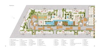 Masterplan

Rua

98

1 - Pórtico de Acesso
2 - Hall de Entrada dos Blocos
3 - Banheiros
4 - Espelho D’Água
5 - Churrasqueiras
6 - Espaço Gourmet
7 - Salão de Festas

8 - Deck
9 - Piscina com Cascata
10 - Step Stone
11 - Jardim de Repouso
12 - Repouso/Spa
13 - Hidromassagem
14 - Piscina Aquecida

15 - Sauna
16 - Solarium
17 - Deck Molhado
18 - Spinning
19 - Espaço Mix Adulto
20 - Complexo Fitness
21 - Quadra

22 - Playground
23 - Wet Play
24 - Piscinas Infantis
25 - Salão de Jogos
26 - Espaço Mix Infantil
27 - Espaço Kids
28 - Praças de Convivência

1 - Access Gate
2 - Entrance Halls
3 - Bathrooms
4 - Reflecting Pool
5 - Barbecue Areas
6 - Gourmet Room
7 - Party Room

8 - Deck
9 - Swimming Pool
10 - Step Stones
11 - Relax Garden
12 - Spa and Relax Area
13 - Jacuzzi
14 - Heated Pool

15 - Steam Sauna
16 - Solarium
17 - Wet Deck
18 - Spinning
19 - Multi-purpose activity room for adults
20 - Fitness Complex
21 - Sports Court

22 - Playground
23 - Wet Play
24 - Children’s Pool
25 - Games Room
26 - Kids Play Room
27 - Kids Space
28 - Meeting Squares

99

 