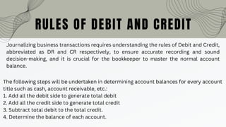 Journalising Rules PowerPoint Presentation for Bookkeeping. | PDF
