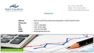 http://www.rightequation.ae/
PH. +971 4 432 9024
MOB. +971 50 345 2896
EMAIL info@rightequation.ae
Address :- 603, Churchill Towers,Business Bay,Dubai, United Arab Emirates
PO Box No. :- 34130
PH :- +971 4 432 9024
FAX :- +971 4 432 9042
MOB :- +971 50 345 2896
EMAIL :- info@rightequation.ae
Contact Us
 