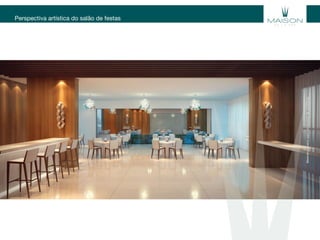 Perspectiva artística do salão de festas
Materialexclusivoparatreinamentodecorretores.
 