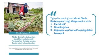 Pembelajaran dari pencegahan kebakaran dan restorasi gambut berbasis masyarakat