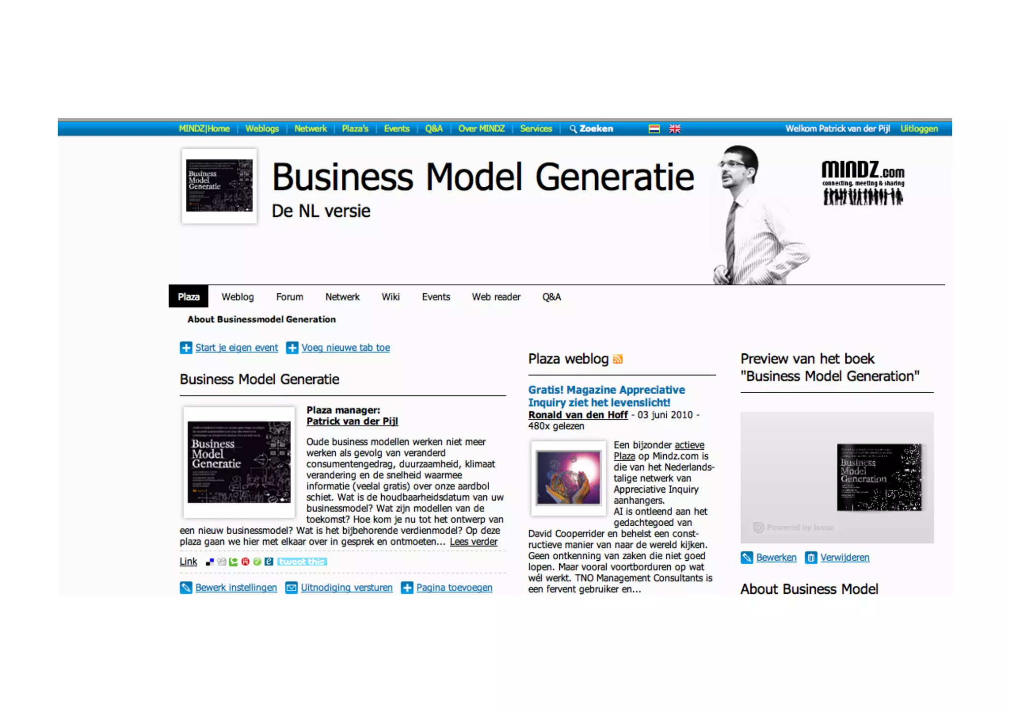 Business Model Generatie boek launch juni 2010