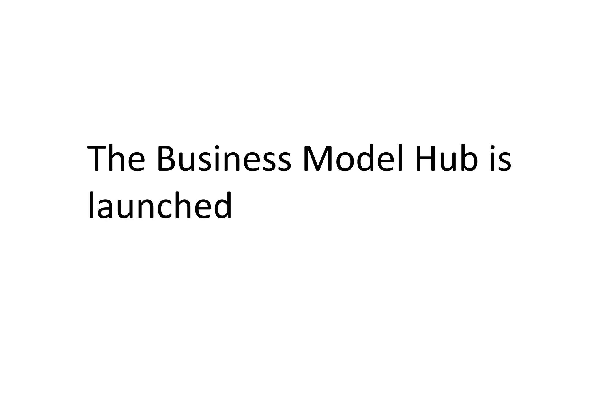 The	
  Business	
  Model	
  Hub	
  is	
  
launched	
  
 