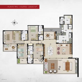 PLANTA TIPO - 4 SUÍTES - 226,50 M2




ILUSTRAÇÃO ARTÍSTICA DA PLANTA TIPO - 4 SUÍTES
 