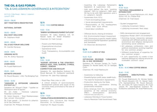 THE OIL & GAS FORUM:
“OIL&GAS LEBANON: GOVERNANCE&INTEGRATION”
At E.S.A. (Villa Rose) – Beirut / Lebanon
June 8th
2015
08:...