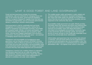 SETAPAK Environmental Governance Program: Improving forest and land ...