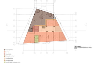 NPT + 0.20
NPT +0.2 m
Restaurante Galería Salón de belleza Cafetería
Restaurante
ERBMEITPESED61.VA
C.COLEGIALES
C.LEANDROVALLE
ANOROCNÓMAR.VA
B D E F H
B D E F
7
6
5
4
33
4
5
6
7
8
9.65759.71909.6736
9.9412
8.88398.9870
57.6887
7.9148
9.2225
10.9961
0.1158
31.2990
9.89839.45019.87498.89804.7473
43.5150
18.7118
10.9758
9.2735
10.9379
22.3912
72.2902
8
9
1
9
1
HA
0.9972
0.64640.6552
3.0494
A
S
NPT + 0.28 m
B
NPT + 2.24 m
NPT + 4.2 m
A A'
Salón de eventos
1leviNsoicogeNacinótcetiuqrAatnalP
052:1
N
0 1 3 5 10
Terraza privada
Locales
Amenidades
Circulación vertical
Entrada pública
Entrada privada
Entrada/salida estacionamiento
 