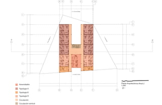 NPT +4.5 m
S
NPT + 0.2 m
B
ERBMEITPESED61.VA
C.COLEGIALES
C.LEANDROVALLE
ANOROCNÓMAR.VA
0 1 3 5 10
2leviNacinótcetiuqrAatnalP
052:1
N
B D E F H
B D E F
7
6
5
4
33
4
5
6
7
8
9.65759.71909.6736
9.9412
8.88398.9870
57.6887
7.9148
9.2225
10.9961
0.1158
31.2990
9.89839.45019.87498.89804.7473
43.5150
18.7118
10.9758
9.2735
10.9379
22.3912
72.2902
8
9
1
9
1
HA
0.6464
0.6059
3.1125
A
NPT + 2.4 m
A A'
Amenidades
Tipología A
Circulación
Circulación vertical
Tipología D
Tipología B
 