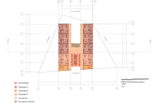 NPT +14.1 m
S
NPT + 0.2 m
NPT + 1.8 m
B
ERBMEITPESED61.VA
C.COLEGIALES
C.LEANDROVALLE
ANOROCNÓMAR.VA
0 1 3 5 10
5leviNacinótcetiuqrAatnalP
052:1
N
B D E F H
B D E F
7
6
5
4
33
4
5
6
7
8
9.65759.71909.6736
9.9412
8.88398.9870
57.6887
7.9148
9.2225
10.9961
0.1158
31.2990
9.45019.87498.89804.7473
43.5150
18.7118
10.9758
9.2735
10.9379
22.3912
72.2902
8
9
1
9
1
HA
0.6464
3.1125
A
A A'
Amenidades
Tipología A
Circulación
Circulación vertical
Tipología D
Tipología B
 