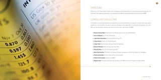 30                                                                                                                                                           31




                                 DIRECÇÃO
                                 O Director é o Dr. Pedro Fontes Falcão, que irá assegurar um acompanhamento muito próximo aos participantes e ao
                                 desenrolar do Programa, aportando a sua experiência do MBA da Harvard Business School para este EMBA.




                                 CONSELHO CONSULTIVO
                                 O Conselho Consultivo desempenha um papel activo na contínua melhoria do Programa, incorporando novas ideias,
                                 tendências e necessidades com que os executivos de topo se vão deparando. A combinação de experiências e per-
                                 spectivas dos diferentes membros permite acrescentar valor significativo ao EMBA.



                                    > António Gomes Mota (Presidente da ISCTE Business School e do INDEG/ISCTE)

                                    > Aurora Baptista (ex-Partner da Deloitte)

                                    > João Pedro Guimarães (Director de RH do Grupo PT)

                                    > Jorge Alcobia (Partner da Roland Berger),

                                    > Jorge tomé (Administrador da Caixa Geral de Depósitos)

                                    > Manuel Meneses (Administrador do Grupo SAG)

                                    > nuno de Brito (Director de RH do Grupo EDP),

                                    > nuno vasconcellos (Presidente da Ongoing Strategy Investments e Partner da Heidrick & Struggles)

                                    > Pedro de Almeida (Partner da Korn/Ferry International)

                                    > Pedro Fontes Falcão (Director do EMBA)

                                    > rogério do ó (Presidente da Associação de Alunos do EMBA e Director Financeiro do Banco Mais)




     Executive MBA | 2009/2011                                                                                                   Executive MBA | 2009/2011
 