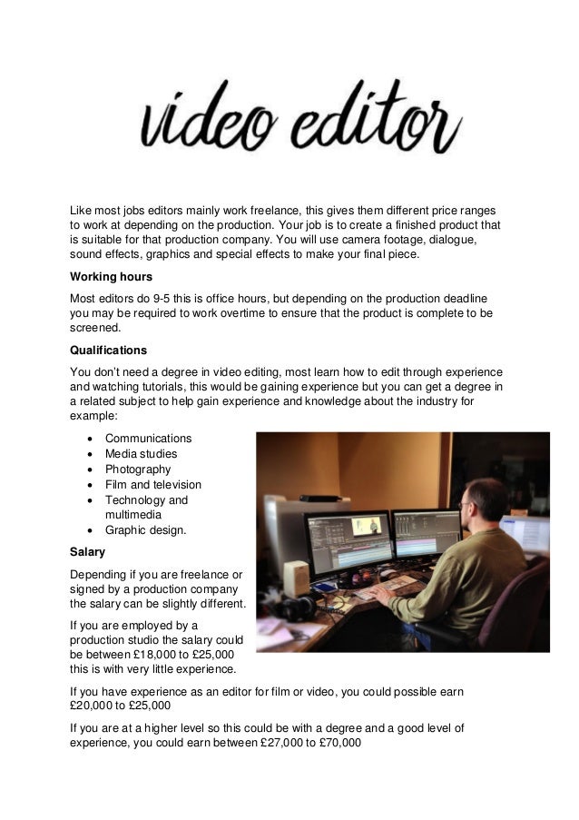 Job roles in the media Industry