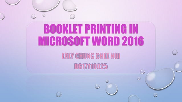 Booklet printing in microsoft word 2016 | PPT