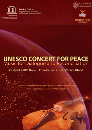 Booklet UNESCO concert for peace 2009