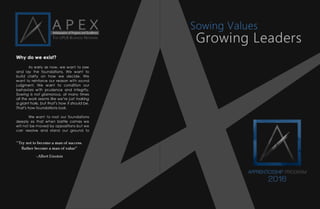 APEX: The UPLB Business Network, APPRENTICESHIP 2016 Booklet for 1st Sem Applicants, Wave 02