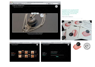 Conception d’une nouvelle identité
graphique pour Camille Vermynck,
créatrice de bijoux et accessoires
de mode. (Logo, carte de visite
et site internet)
Projet créé en freelance.
                                     //
 