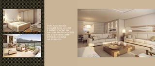 PARA RECEBER OS
AMIGOS, BOM GOSTO
E SOFISTICAÇÃO EM
AMPLOS APARTAMENTOS
DE 4 QUARTOS COM
CHURRASQUEIRA
NA VARANDA.
Ilustração artística da Suíte Master Opção Flex da Unidade 1702 do Edifício Safira
Ilustração artística da Varanda da Unidade 1702 do Edifício Safira
Ilustração artística da Sala Opção Flex da Unidade 1702 do Edifício Safira
 