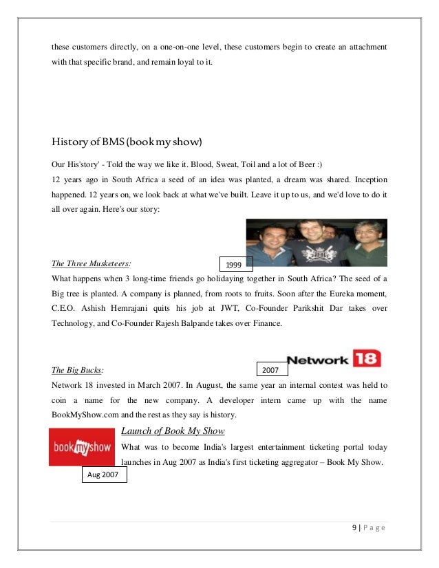 Field Work Project Report A Study Of Brand Development Of Book My Sh