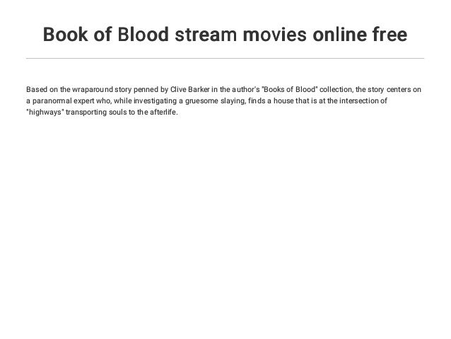 Book Of Blood Stream Book Of Blood Stream