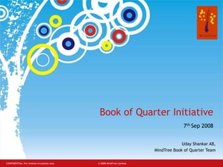 Book of Quarter Initiative 7th Sep 2008 Uday Shankar AB, MindTree Book of Quarter Team 