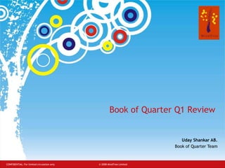 Book of Quarter Q1 Review Uday Shankar AB. Book of Quarter Team 