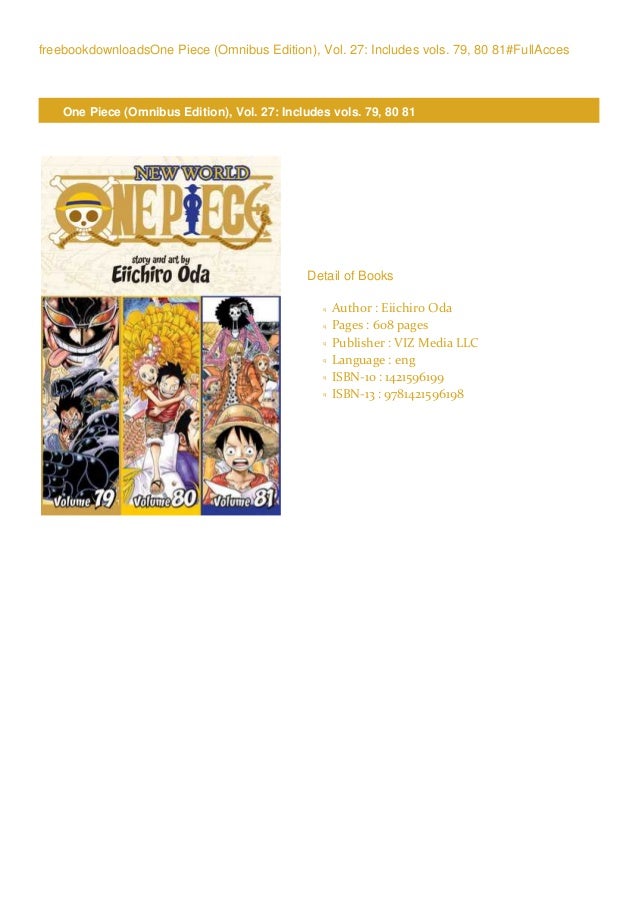 Bookone Piece Omnibus Edition Vol 27 Includes Vols 79 80 81 Bookone Piece Omnibus Edition Vol 27 Includes Vols 79 80 81