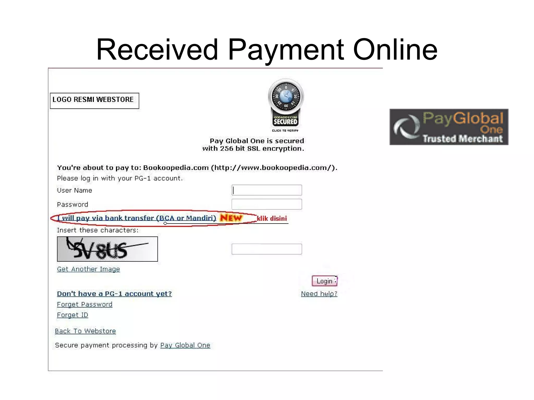 Received Payment Online 
