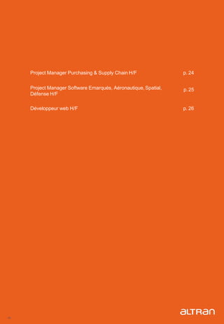 Project Manager Purchasing & Supply Chain H/F p. 24
Project Manager Software Emarqués, Aéronautique,Spatial,
Défense H/F
p.25
Développeur web H/F p. 26
23
 