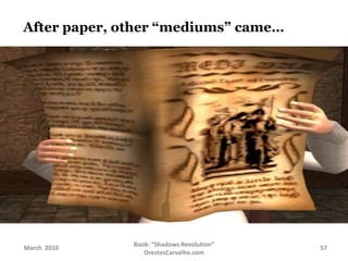 The raise and fall of the literate-mass-media era - presentation #1 (main - 20 min. version) from Shadows Revolution book Slide 56