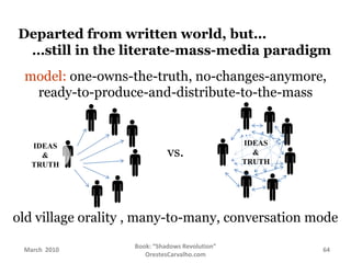 The raise and fall of the literate-mass-media era - presentation #1 (main - 20 min. version) from Shadows Revolution book Slide 63