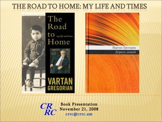 Book Presentation November 21, 2008 [email_address] 