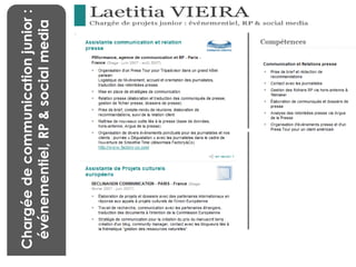 BENCHMARKING Chargée de communication junior :  événementiel, RP & social media 