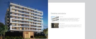 ImagensIlustrativas
Acabamento em alumínio corrugado com pintura anodizada
preta. Material de fácil limpeza e manutenção, criando
sensação de solidez, segurança e durabilidade ao conjunto
arquitetônico.
Fachada composta por vidro engastado nas varandas,
utilizado nos prédios mais sofisticados do mundo.
Uma tendência que proporciona mais transparência e
luminosidade ao projeto, além do benefício estético.
Muro externo
Varandas
Detalhes exclusivos
23
 