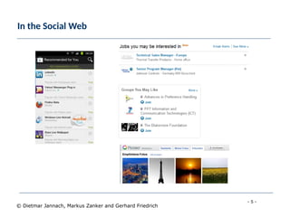 - 5 -
© Dietmar Jannach, Markus Zanker and Gerhard Friedrich
In the Social Web
 