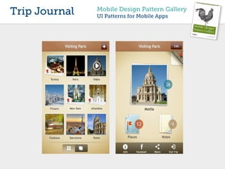 Trip Journal   Mobile Design Pattern Gallery
               UI Patterns for Mobile Apps
 