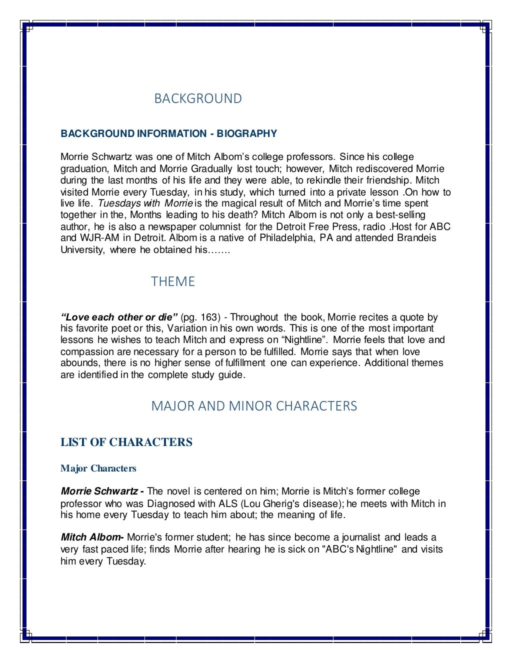 Tuesdays with morrie quotes picture