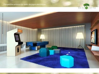 Perspectiva artística do salão de jogos eletrônicos
Materialexclusivoparatreinamentodecorretores
 