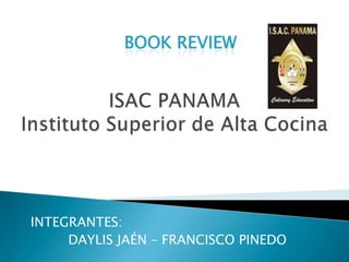BOOK REVIEW




INTEGRANTES:
     DAYLIS JAÉN – FRANCISCO PINEDO
 